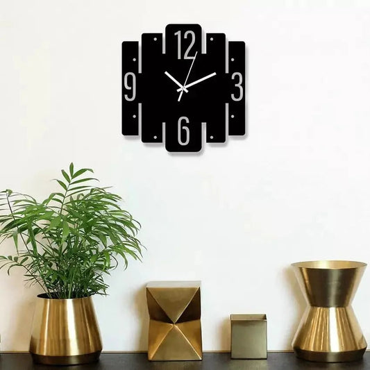 Italian Black MDF Wooden Wall Clock wall clock Decoration Waly 